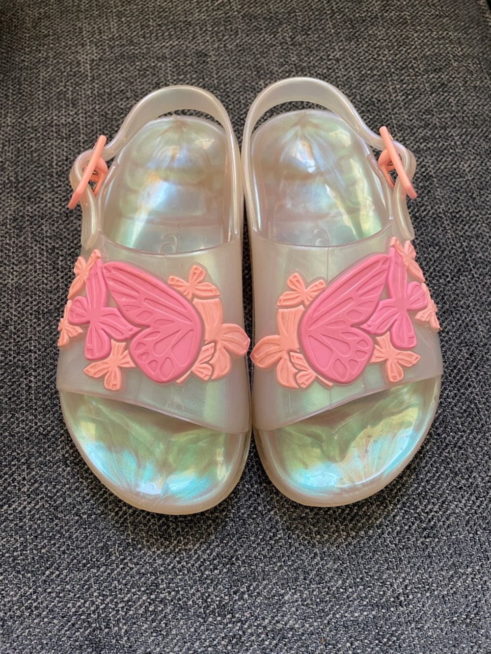 Sophia Webster Iridescent Sandals with Pink and Purple Butterflies